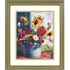 Dimensions Crafts Dimensioni del kit per punto croce "cubo con fiori": immagine da ricamare stampata, 27,9 x 35,5 cm