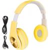 OEM Cuffie da gioco wireless con luci LED - Cuffie per PC gialle dal design wireless e a forma di orecchie di gatto - Archetto pieghevole