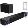 Selius Soundbar 2.1 canali - subwoofer wireless - potenza di 240 Watt - colore nero, ideale per un sistema surround per televisore