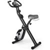 Selius Cyclette pieghevole, tappetino nero - 8 livelli di resistenza - Computer da allenamento LCD - Struttura in acciaio robusta