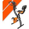 Selius Cyclette pieghevole, nera e arancione, con 8 livelli di resistenza e display LCD