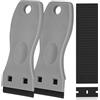 Flintronic 2pz Grigio Raschietto Vetroceramica, con 120 Lame Plastica | Raschietto Forno per Vetro per Cucina e casa, Colla, Colore, Decalcomanie, Piano Cottura e Forno