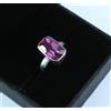 Anello Uomo Naturale Kunzite Rosa 12,65 Ct Certificato 12 x 8 mm Argento 925