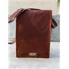 Fatto a mano 15 Pollici Borsa Tracolla Uomo Vintage In Pelle Verticale, Marrone
