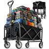 Relaxdays Carrello pieghevole Relaxdays, portata 100 kg, manico telescopico, tessuto Oxford, per spesa, campeggio, spiaggia, nero