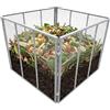 Relaxdays compostiera metallica per giardino, 80x100x100 cm, 800 L, per foglie, rete in acciaio, grigio