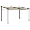 Outsunny Pergola Retrattile con tetto scorrevole in Poliestere180 g/m² Incluso, struttura in metallo, 4 x 3 m, Beige | Aosom Italy
