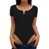 BKEPDY Body Donna Maniche Corte con Girocollo, Body Donna Elastico Girocollo Bodysuit Elegante Canotta Body Basic Jumpsuits Casual Estivi T-Shirt Top
