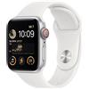 Apple Watch SE 2022 Cell Silver 44mm, White Silicon Band, Buono - Ricondizionato