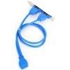 Markenlos Cavo di prolunga USB3.0 con staffa sul retro - Doppio connettore da femmina a femmina a 19 pin - Compatibile con più connettori della scheda madre.