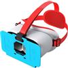 OEM Occhiali VR migliorati per Nintendo Switch 2, blu e bianchi, con lenti HD regolabili e comoda fascia per la testa.