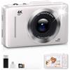 OEM Fotocamera digitale compatta 4K da 48 MP - 32 GB di memoria - Stabilizzatore d'immagine + zoom 16x - Bianca