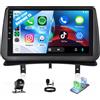 SIXWIN Android 15 Clio 3 Autoradio, 9'' HD Schermo per Renault Clio 3 2005-2014 | CarPlay/Android Auto/Mirror Link | 2+32 GB | WiFi 5G GPS BT 5.0 FM/RDS EQ + Telecamera