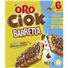 ORO SAIWA Oro Ciok Barretta, Biscotto Fragrante Coperto di Cioccolato al Latte e Ripieno di Riso Soffiato e Cacao, Merenda Semplice e Golosa, Fonte Naturale di Fibre, 162g (6 monoporzioni da 27g)