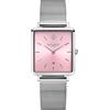 Kistanio Carré Orologio da donna piatto con cinturino in rete vetro zaffiro rettangolare in acciaio inox data diverse varianti