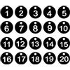 PATIKIL Etichette Numeriche In Plastica Numerate Nero Con Testo Bianco | 1-20, Tondi Marchi Identificazione ID Chiave Appendere Etichetta, Dormitorio Scatola Armadietto