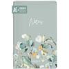 Häfft paper&you® Taccuino A6+ a righe, piccolo e pratico Minty Leaves | Ideale da portare con sé: 64 pagine a righe e numerate con carta da 90 g/m², copertina morbida e angoli arrotondati