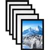 QWORK® Cornici espositive magnetiche A4, 5 pezzi neri in PVC morbido, per fogli 210 x 297 mm, apertura su tre lati, esposizione fronte-retro