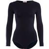 FALKE donna Fine Cotton Crew Neck body maniche lunghe collo rotondo senza