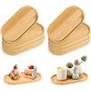 QingWing 8 Pezzi Vassoio da Portata in Bambù Ovale, 17,2 x 8,8 x 1 cm | Vassoio Ovale in Bambù Naturale, per Tè, Sottobicchiere, Fiori, Piante Grasse Sottobicchiere, Snack, Caffè Tè Biscotti