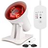Gaethra Lampada Infrarossi Riscaldante 150W con 4 Livelli di Temperatura e 3 Timer, Angolo Regolabile, Calore Profondo Contro l'Affaticamento Muscolare, Terapeutica per il Viso e il Corpo