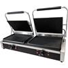Générique Grill Panini Professionale Doppia 4,4 kW - Piastre Ghisa 240 x 235 mm x 2 - Temperatura 0-300°C - Vassoio Grasso Inox - Struttura Acciaio Inox - Sospensione Superiore Flessibile - 230V Monofase