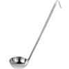 Zerodeko Cucchiaio Mestolo da Zuppa 50ml in Acciaio Inox con Gancio | Manico, per Mescolare e Servire Salse e Sughi, Argento, Uso in Cucina e Catering