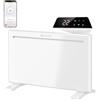 HOMCOM Stufa Elettrica Basso Consumo 1500W da Parete e Terra, WIFI, Bianco | Termoconvettore Elettrica, Compatibile con Alexa e Google Home, Termostato, Timer 24h/Settimanale, Display LED, 15㎡, Bagno