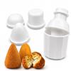 SHNOUMYULGNIYE Arancini Maker - Kit di stampi 3 in 1 per palline di riso fai da te, stampi per palline di riso, stampi per bento fatti a mano con forme rotonde e coniche, sushi antiaderente per casa e cucina