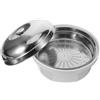 TOPPERFUN Vaporiera da Cucina in Acciaio Inossidabile per Microonde Cuoci-riso e Verdure Contenitore Vapore Multifunzione con Coperchio Antiperdita Capacità per Panini e Ravioli