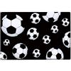 JynxtoyZeal Tappeto Rettangolare Calcio 90 x 60cm Tappeto Lavabile a Pelo Corto, Antiscivolo e Morbido, Rettangolare Tapette Calcio per Soggiorno, Camera da Letto, Cucina e Corridoio, Nero