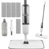 Chiluxendo Scopa Lavapavimenti a Spruzzo, Spray Mop Mocio, Microfibra Mocio Pavimenti con 5 Cuscinetti Riutilizzabili e 1 Raschietto e Flacone Spray per Pulizia di legno, Laminato, Ceramica Pavimenti