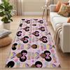 Generic Tappeto passatoia rosa viola a pelo corto, per soggiorno, 80 x 200 cm | Tappeto per corridoio, camera da letto, camera da letto, motivo: principesse dei cartoni animati, con corona, fiocco, cuore