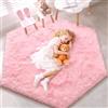 EVOIONOS Tappeto esagonale rosa per tenda da principessa, soffice tappeto per camera dei bambini, 1,2 x 1,5 m, per cameretta di ragazze e adolescenti, colore: rosa