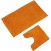 WohnDirect Set 2 tappeti bagno 50x80+45x45 Arancione con WC | Duo ben studiato con incavo per il water - crea un insieme armonioso nella stanza da bagno