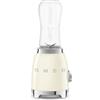 Smeg, Frullatore Compatto PBF00CREU, 2 Livelli di Velocità, Sicurezza Blocco Motore, 1 Bottiglia da 600 ml in Dotazione, Base Antiscivolo, Avvolgicavo Integrato, 300W, Panna
