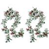 TYXHXTF 2PCS Ghirlanda Natalizia, Ghirlanda di Natale Artificiale, Festone Natalizio Bacche Rosse, per Matrimonio, Camino, Scale, Decorazione Da