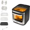 G3 Ferrari G10219 Friggisano Lux 13, Forno Friggitrice ad Aria 13L, Doppia Finestra, Luce Interna, 1800W, 12 Programmi, Multifunzione con Essiccatore, Accessori e Ricettario inclusi, Nero