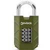 NOVLOCK Lucchetto a combinazione a 4 cifre - robusto e sicuro - arco in acciaio temprato da 7 mm - per armadietti, armadi, cancelli, recinzioni e capanni - 1 pezzo, verde