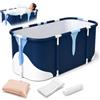 diceevil Vasca da bagno pieghevole per adulti, 140 x 60 x 50 cm, portatile | Design autoportante, per bagno e doccia, spa domestica, salvaspazio