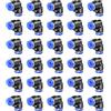 HAXIHA 30 Pezzi 12mm 90 Gradi Gomito Spingere in Collegare Raccordo Pneumatico,Kit Raccordi Pneumatici 12mm OD a Pressione-Aria Compressa,2 Way Raccordo Pneumatico per Connessione Rapida(PV12) blu