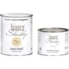 bianco Shabby CHALK PAINT Beige Corda & CERA NEUTRA - Pittura Shabby Chic (1 Litro) + Cera Professionale (500 ml)