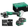 HIKOKI Akku Winkelschleifer, G3613DVEWQZ, (36V (2,5 Ah) Li-ion) 0-10000 min-1/min Drehzahl, Scheiben-ø: 125mm, Brushless, mit AT Modus, Spindelarrietierung, im HSC III