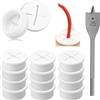 ZIOYANE Set di passacavi da scrivania, 25 mm, in silicone, bianco, con trapano, soluzione di gestione dei cavi ordinata per scrivanie da ufficio, postazioni di lavoro domestiche e tavoli da gioco