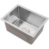 DDZcozy Lavello da cucina in acciaio inox, 1 vasca, 30 x 40 cm, con scarico per lavanderia, cucina