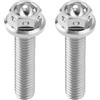 ECSiNG 2pz M6x25mm Bulloni A Testa Esagonale Flangiati Bullone Esagonale In Titanio Completamente Filettato Bulloni Forati Per Bici Sportive E Kart Filo Di Bloccaggio Argento