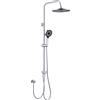 KeeGone Kit doccia senza rubinetto regolabile in altezza Soffione a pioggia rotondo 26 cm e doccetta manuale 3 getti Acciaio inossidabile installazione rapida