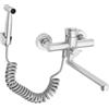 KIGNIEK Rubinetto da cucina, montaggio a parete, con pistola a spruzzo | Rubinetto da cucina girevole a 360°, 4 modalità di funzionamento, in acciaio inox 304, rubinetto per lavello