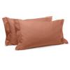 Caleffi Coppia Federe In Percalle Percalle Standard Dreaming Tinta Unita Coral Caleffi