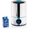 Ariete 2836 Sani-Jet Air, Umidificatore, 30 Watt, Capacità Serbatoio 5L, 3 livelli di intensità, Display LED, Bianco/azzurro